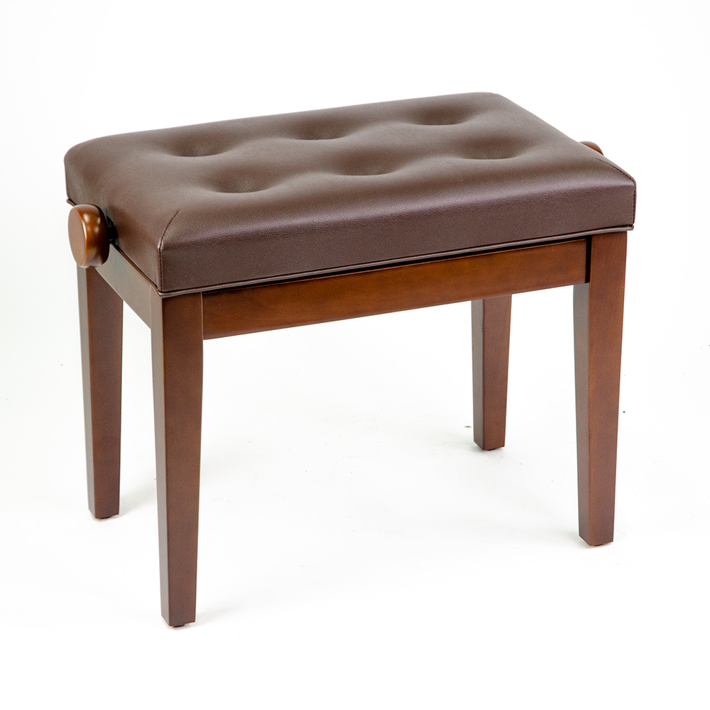 Linley Adjustable Piano Bench w/ Buttoned Seat – Matte Walnut