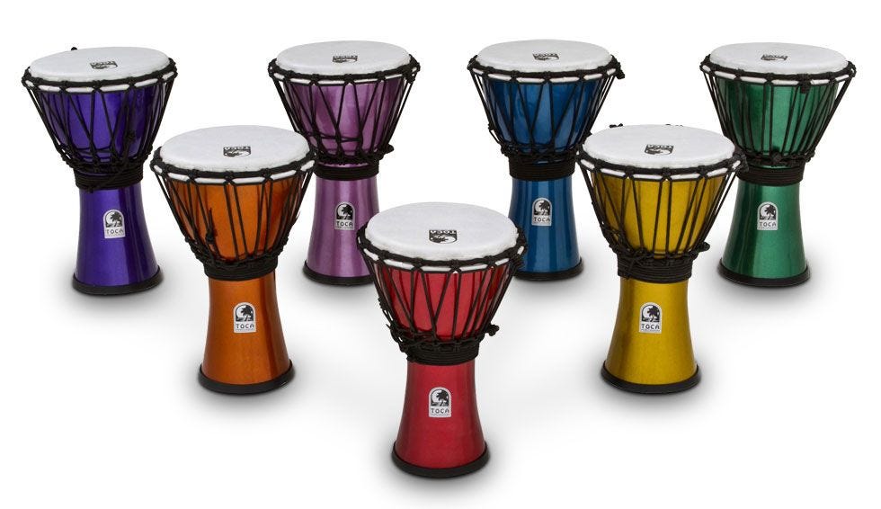 Toca Freestyle Colorsound 7” Djembes (Set of 7)
