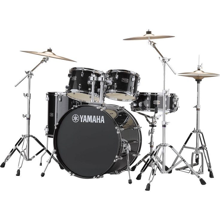Yamaha Rydeen 5pc Euro Drum Kit - Black Glitter w/FREE DS550 STOOL!