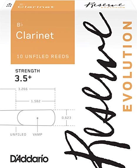 D'Addario Reserve Evolution Bb 3.5 Clarinet Reeds - BOX OF 10