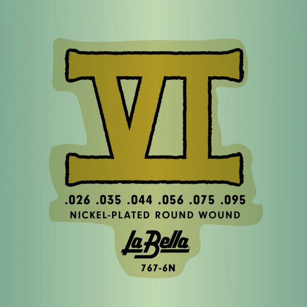 La Bella 767-6N Nickel Plated Round Wound 6-String Set for Bass VI - 26-95