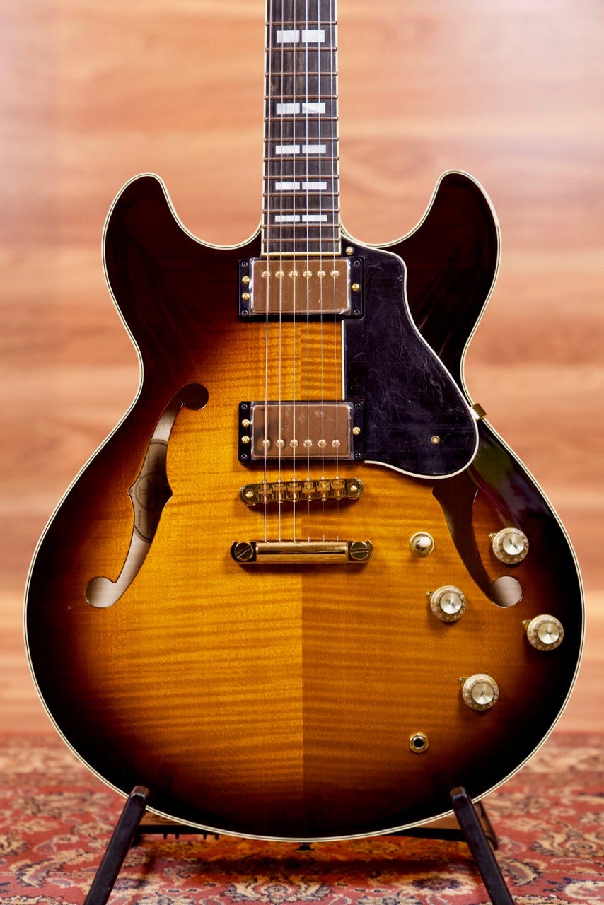 Yamaha SA2200 Handcrafted Semi Hollow Electric Guitar - Brown Sunburst (Made in Japan)