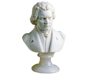 30cm Crushed Marble Beethoven Bust
