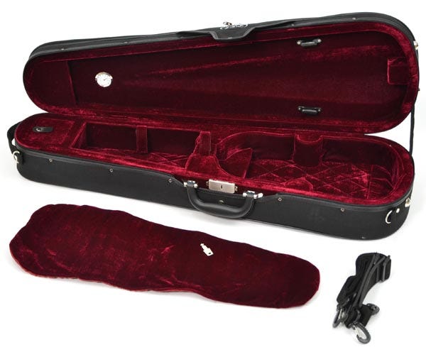 FPS Dart Shape Violin Case Black/Red 4/4
