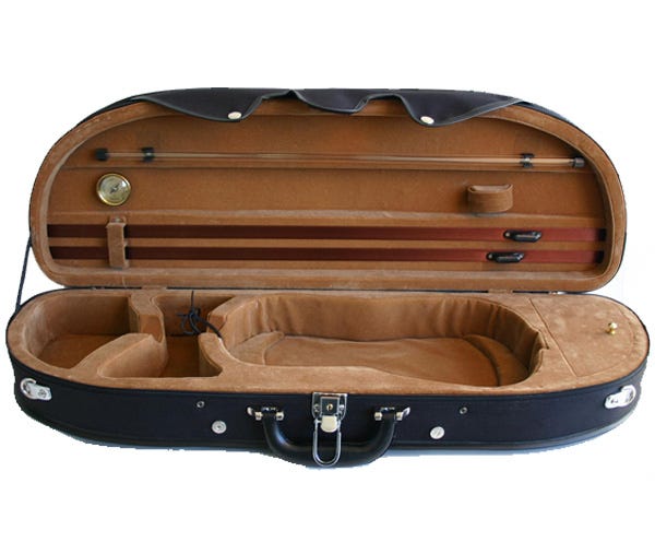 1/2 Moon Lightweight Violin Case - Black/Tan - 4/4