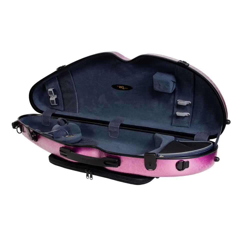 HQ Nouveau PC Half Moon Adjustable 4/4 - 1/2 Violin Case - DIGI Pink