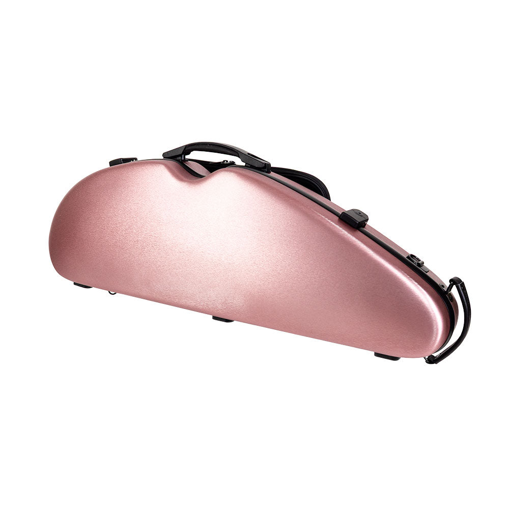HQ Nouveau PC Half Moon Adjustable 4/4 - 1/2 Violin Case - Brushed Rose Gold