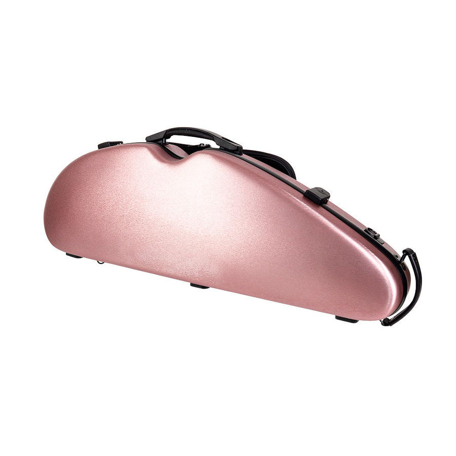 HQ Nouveau PC Half Moon Adjustable 4/4 - 1/2 Violin Case - Brushed Rose Gold
