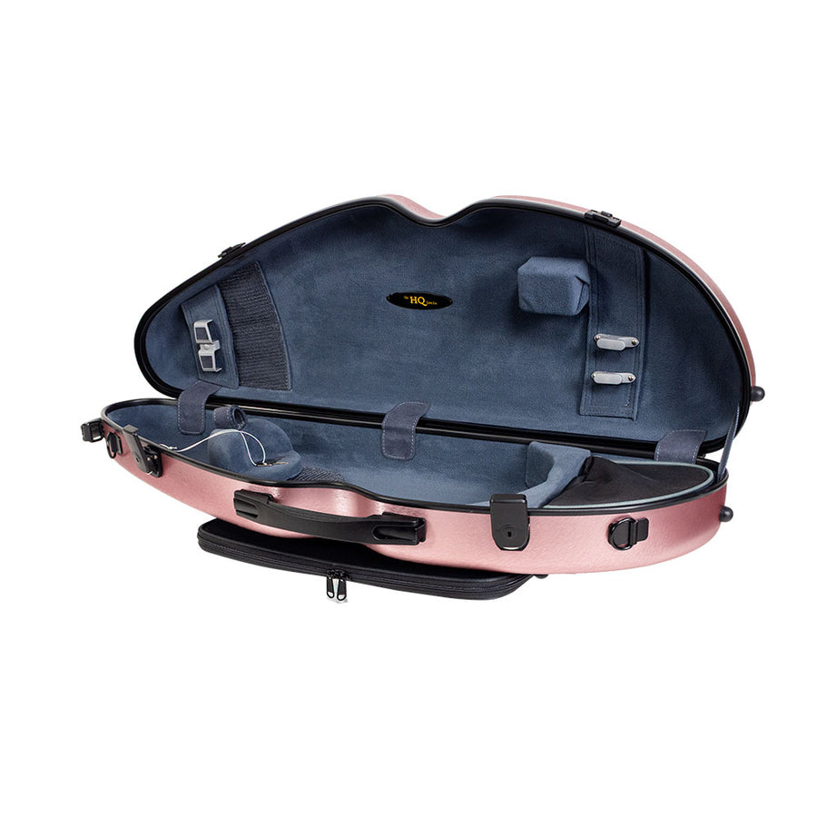 HQ Nouveau PC Half Moon Adjustable 4/4 - 1/2 Violin Case - Brushed Rose Gold
