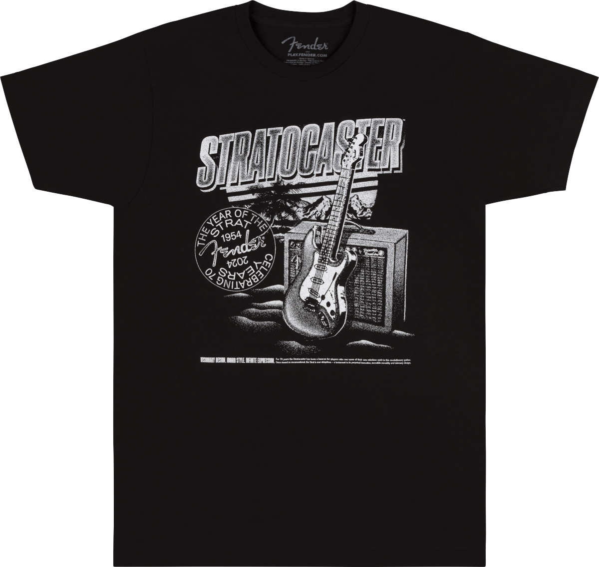 Fender Stratocaster 70th Anniversary Tee - Black - XL