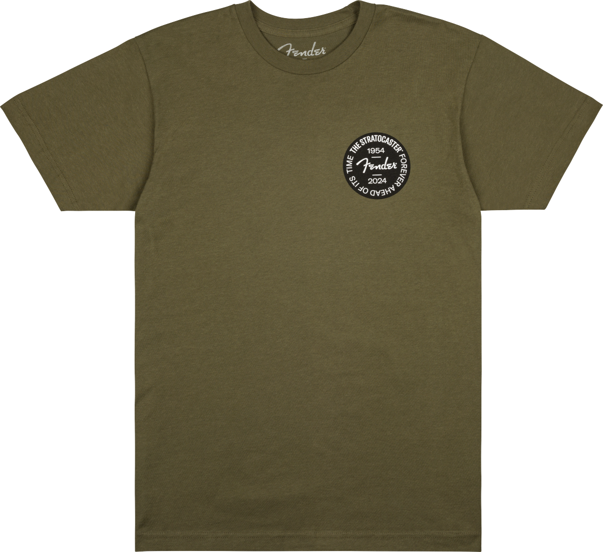 Fender Stratocaster 70th Anniversary Badge Tee - Olive - S