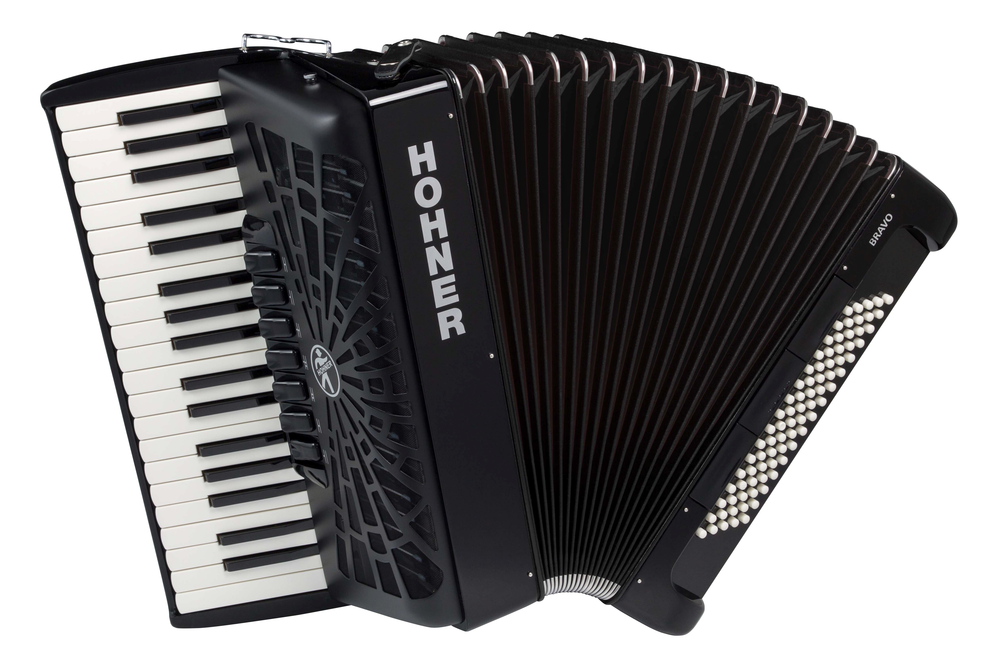 Hohner Bravo III 80 Silentkey Accordian - Black