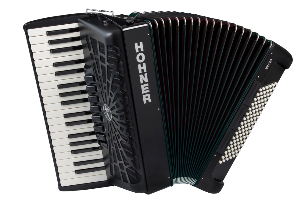 Hohner Bravo III 96 Silentkey Accordian - Black