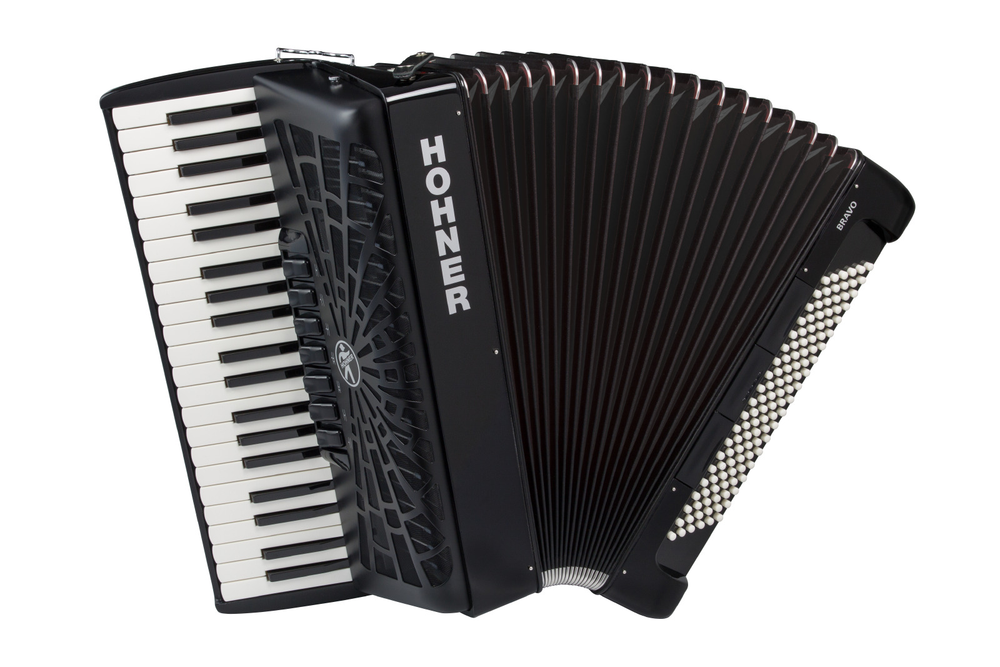 Hohner Bravo III 120 Silentkey Accordian - Black