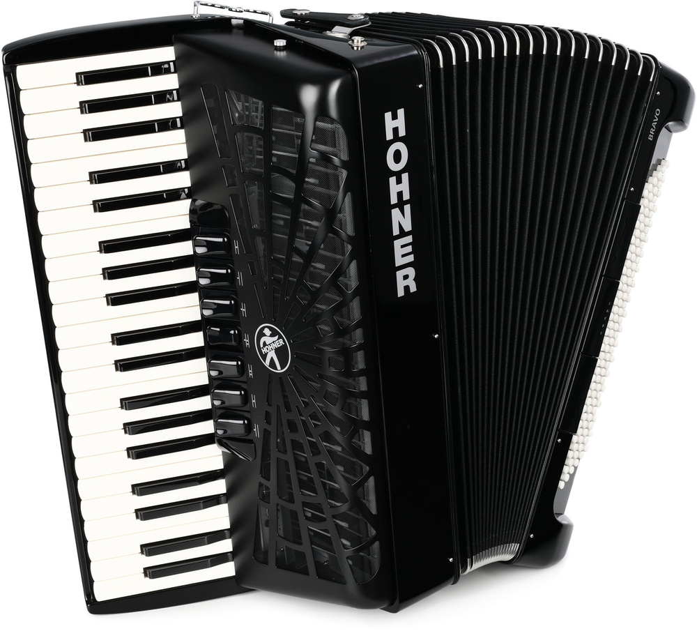 Hohner Bravo III 120 Silentkey Accordian - Black