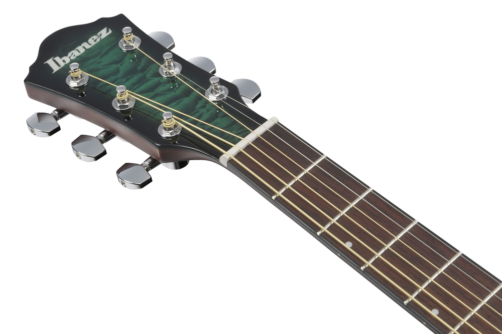Ibanez AEWC16QA Acoustic Guitar - Transparent Emerald Burst High Gloss top / Natural High Gloss back and sides