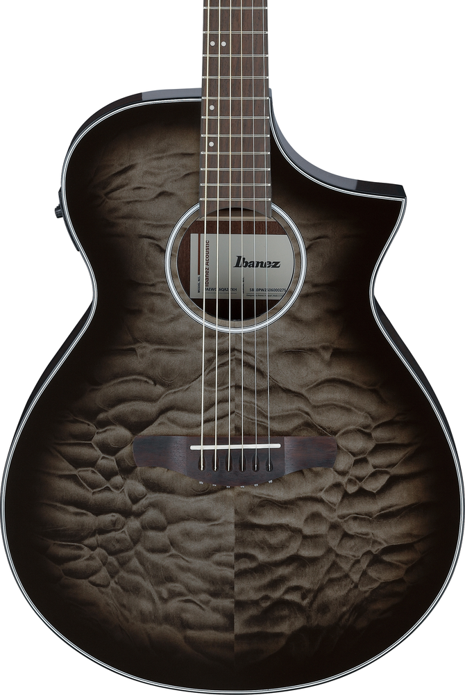 Ibanez AEWC16QA Acoustic Guitar - Transparent Black Sunburst High Gloss top / Natural High Gloss back and sides