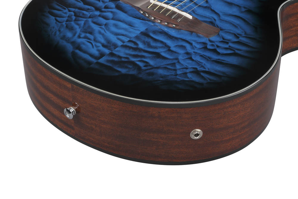 Ibanez AEWC16QA Acoustic Guitar - Transparent Blue Sunburst High Gloss top / Natural High Gloss back and sides