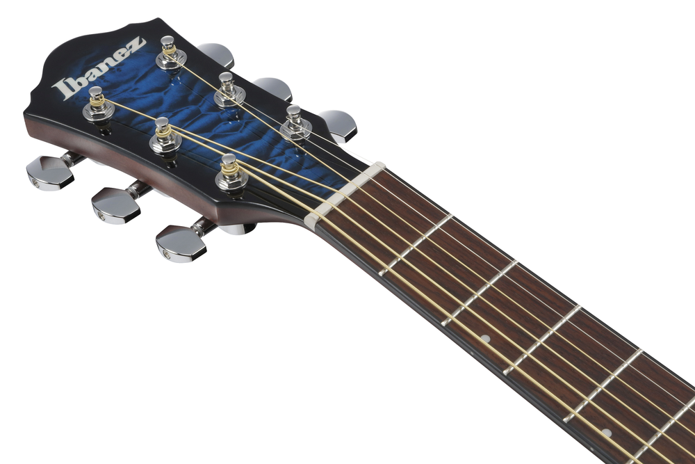 Ibanez AEWC16QA Acoustic Guitar - Transparent Blue Sunburst High Gloss top / Natural High Gloss back and sides