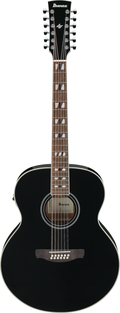 Ibanez AJ7012M1E 12-String Acoustic Guitar - Black High Gloss