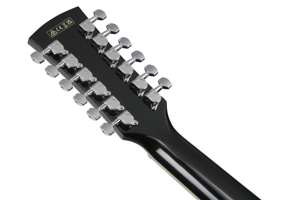 Ibanez AJ7012M1E 12-String Acoustic Guitar - Black High Gloss