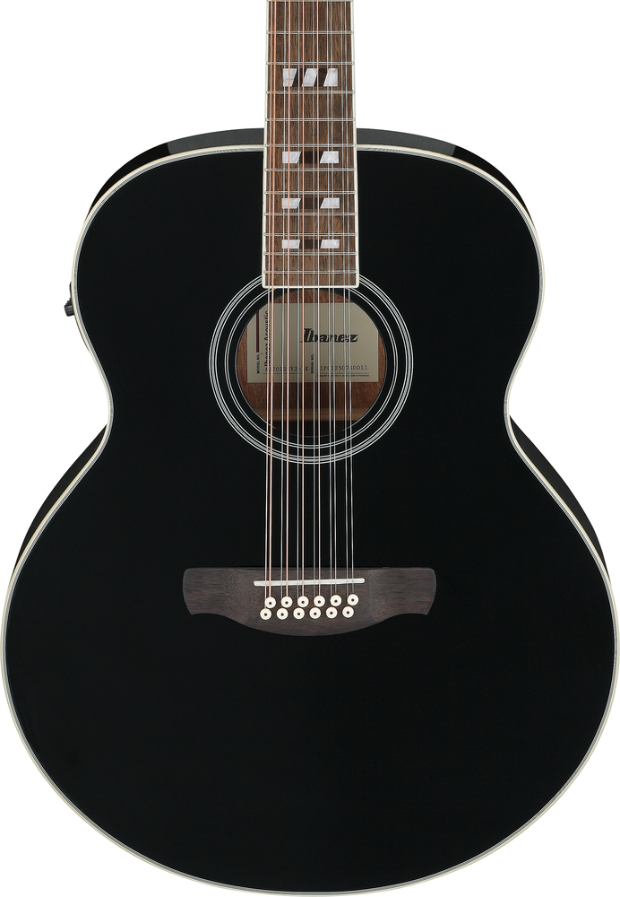 Ibanez AJ7012M1E 12-String Acoustic Guitar - Black High Gloss