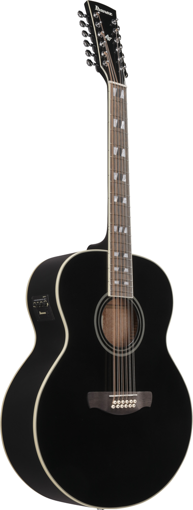 Ibanez AJ7012M1E 12-String Acoustic Guitar - Black High Gloss