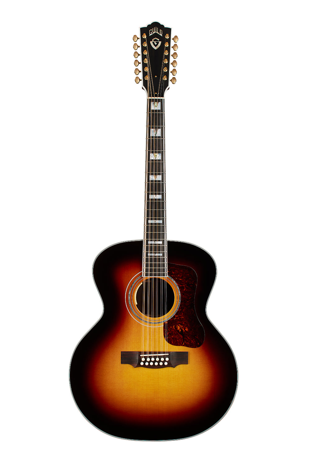 Guild USA F-512E Jumbo 12-String w/Pickup + Case - Antique Burst (Spruce / Rosewood)