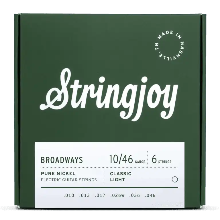 Stringjoy Broadways | Classic Light Gauge (10-46) Pure Nickel Electric Guitar Strings