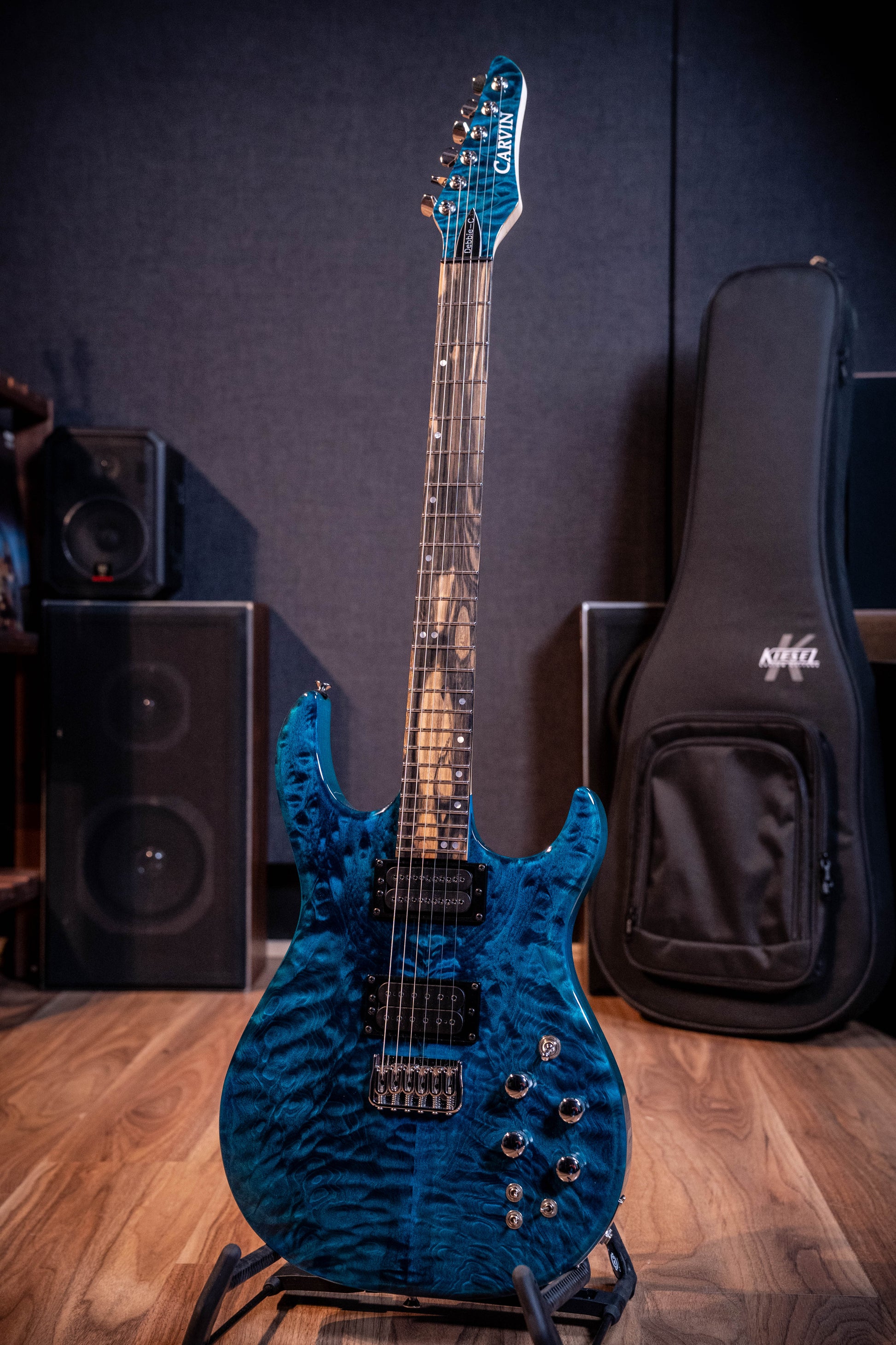Kiesel Custom USA DC127 Electric Guitar w/Original Bag - Trans Blue - Pre-Owned (Signed by Mark Kiesel)