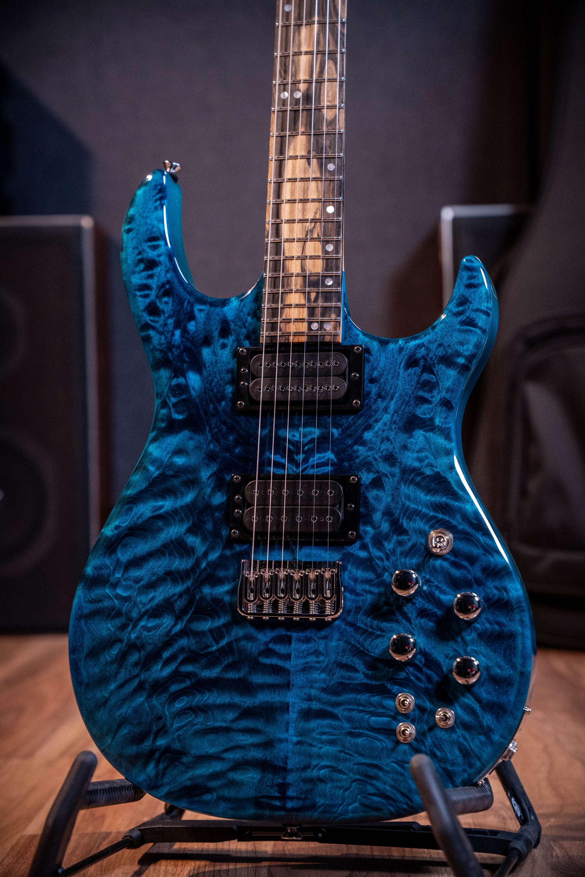 Kiesel Custom USA DC127 Electric Guitar w/Original Bag - Trans Blue - Pre-Owned (Signed by Mark Kiesel)