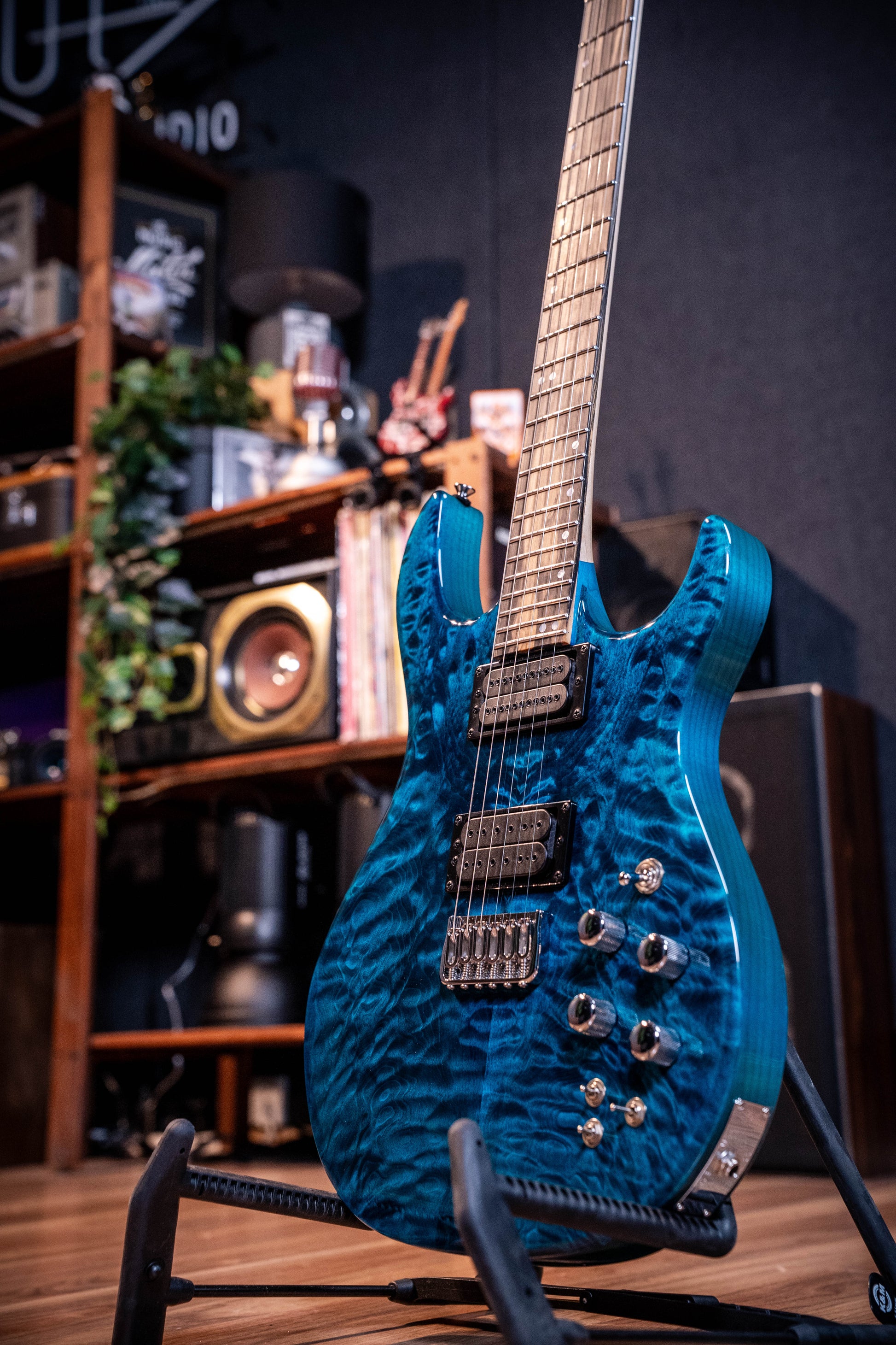 Kiesel Custom USA DC127 Electric Guitar w/Original Bag - Trans Blue - Pre-Owned (Signed by Mark Kiesel)