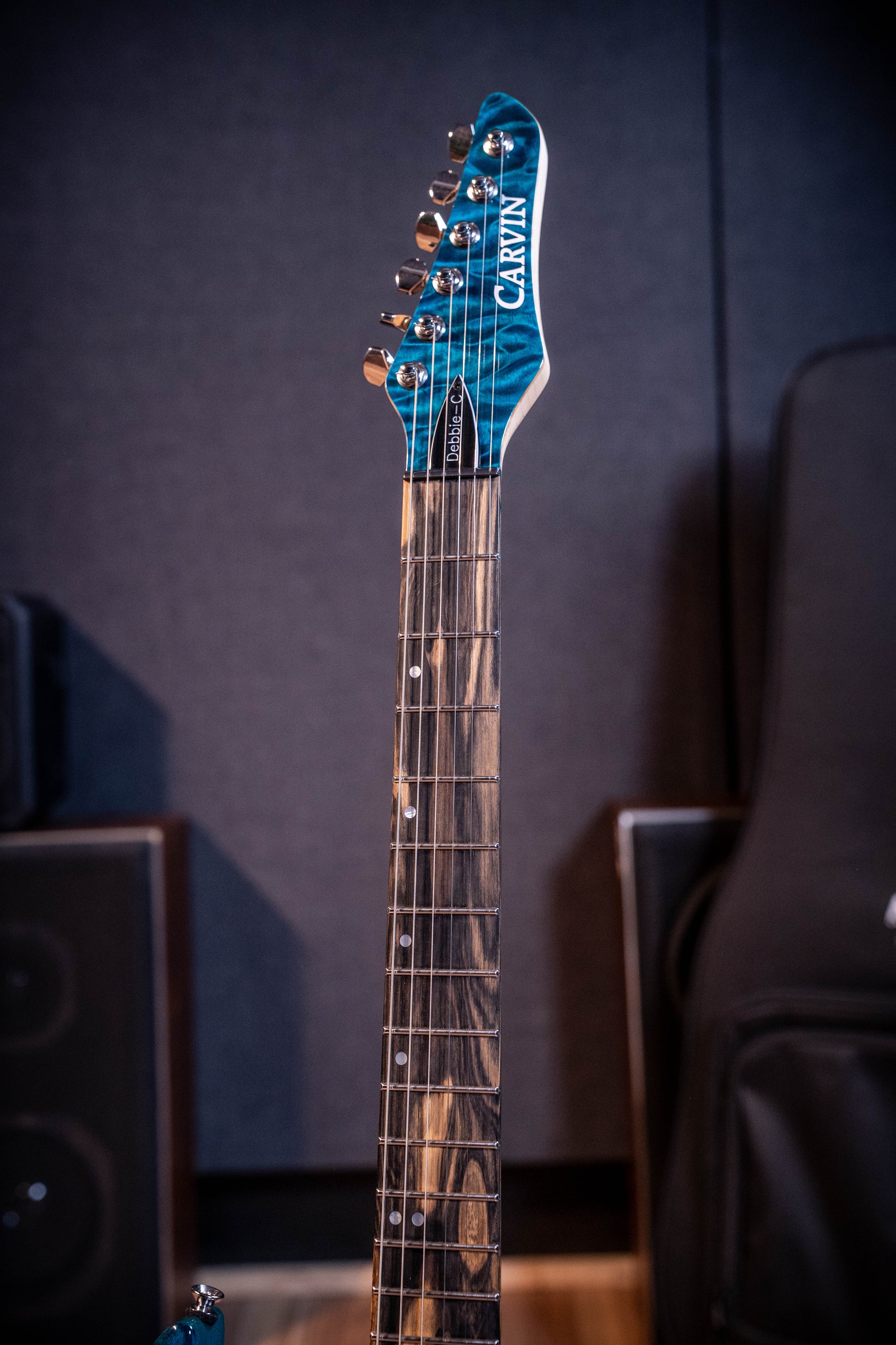 Kiesel Custom USA DC127 Electric Guitar w/Original Bag - Trans Blue - Pre-Owned (Signed by Mark Kiesel)