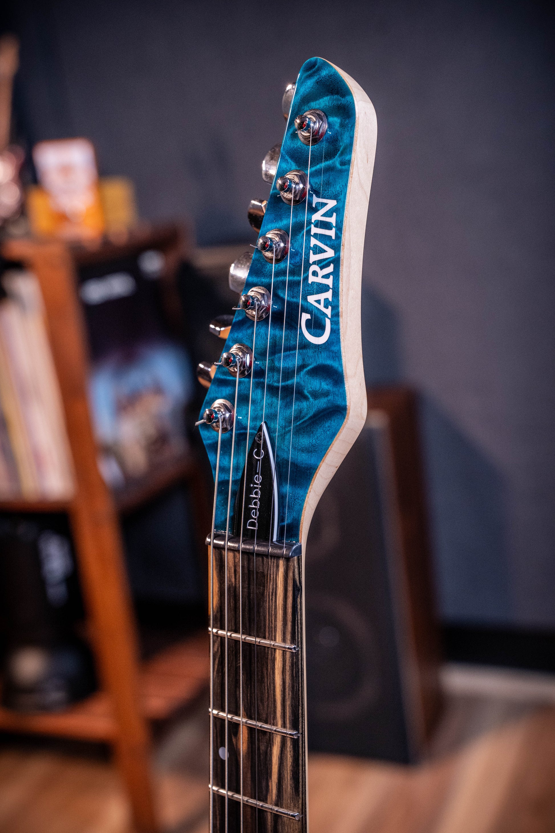 Kiesel Custom USA DC127 Electric Guitar w/Original Bag - Trans Blue - Pre-Owned (Signed by Mark Kiesel)