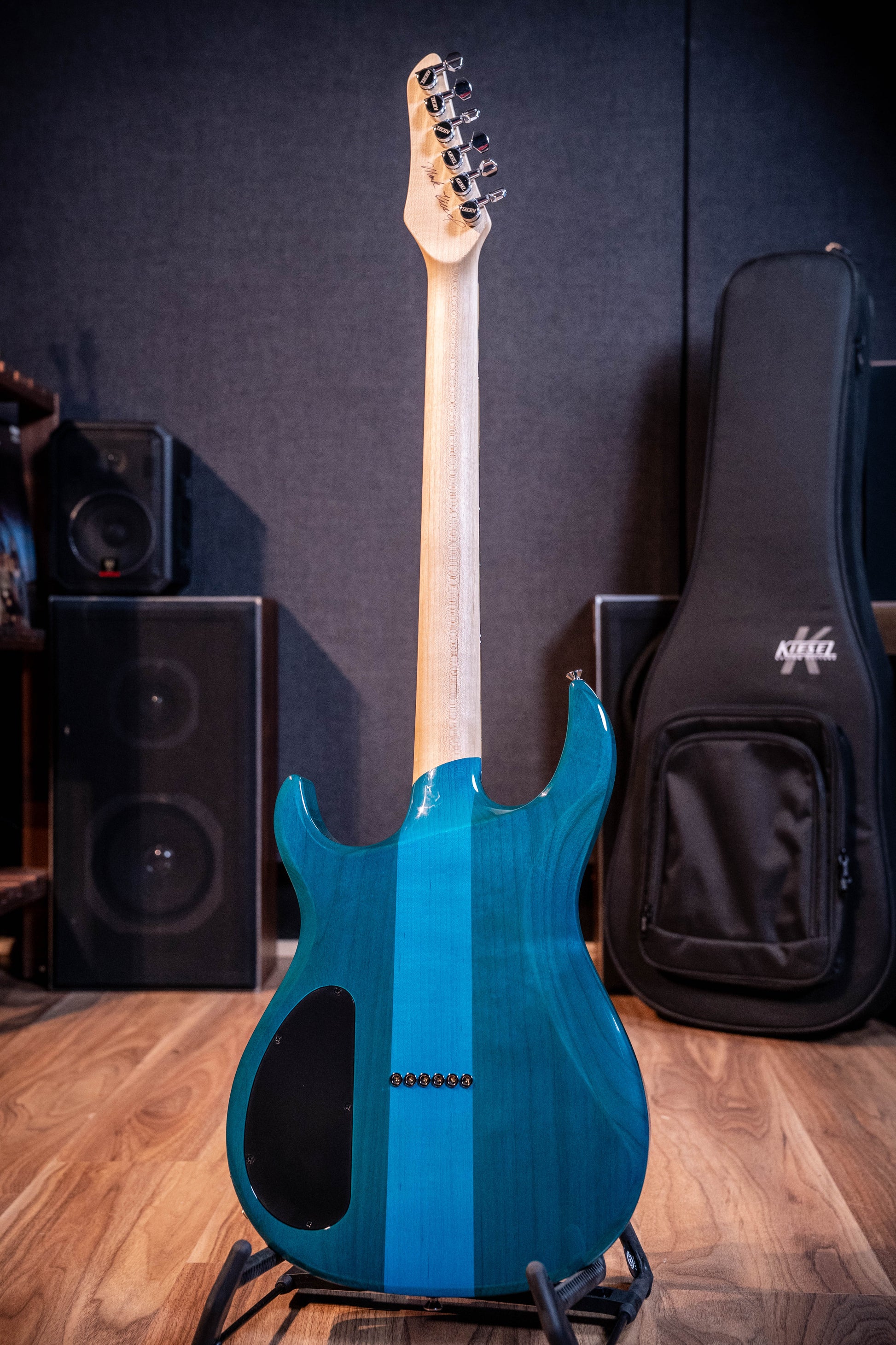 Kiesel Custom USA DC127 Electric Guitar w/Original Bag - Trans Blue - Pre-Owned (Signed by Mark Kiesel)