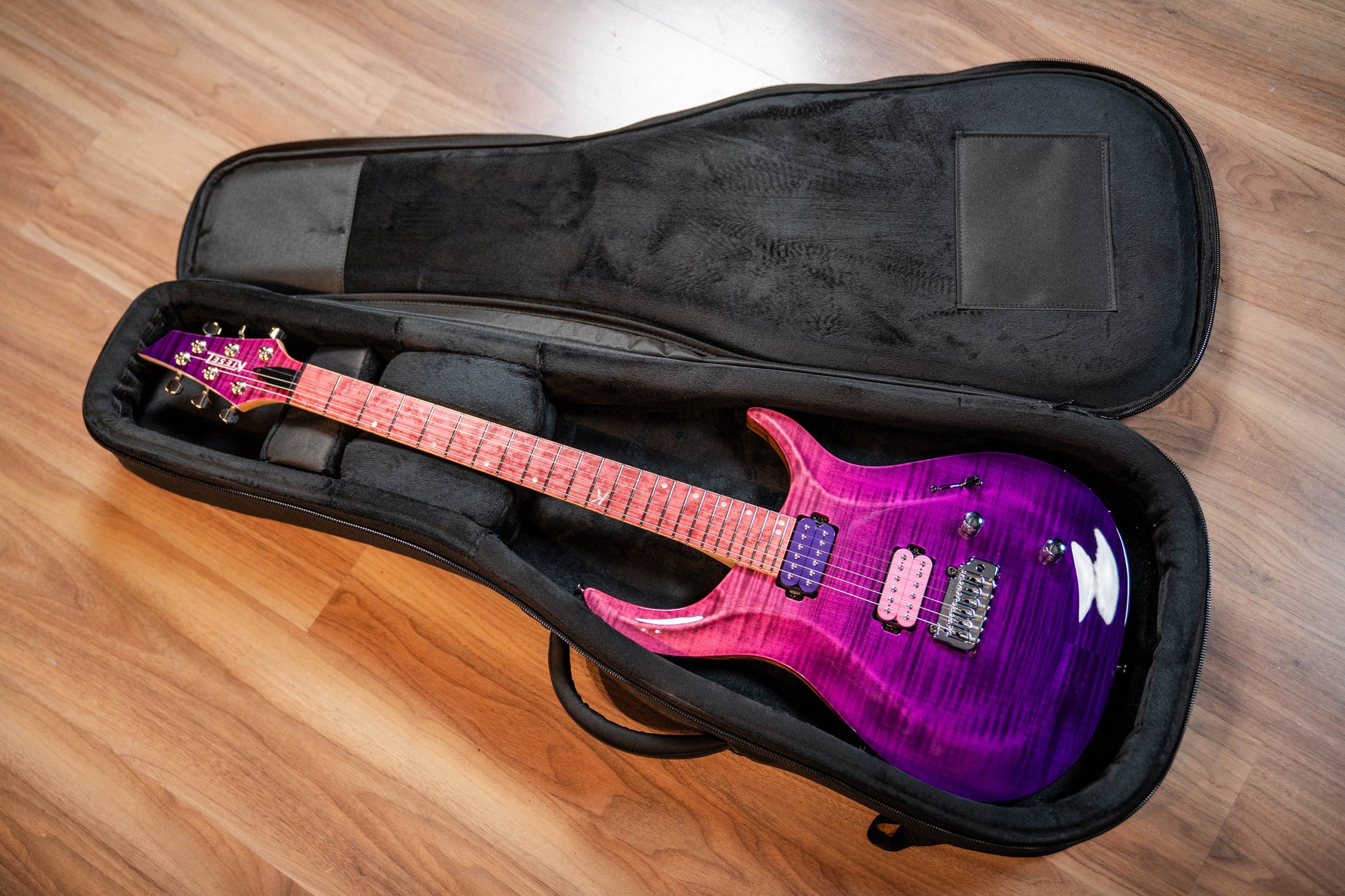 Kiesel Custom CT6 Cresent w/Gig Bag - Pink/Purple Fade - Pink Fretboard - Pre-Owned