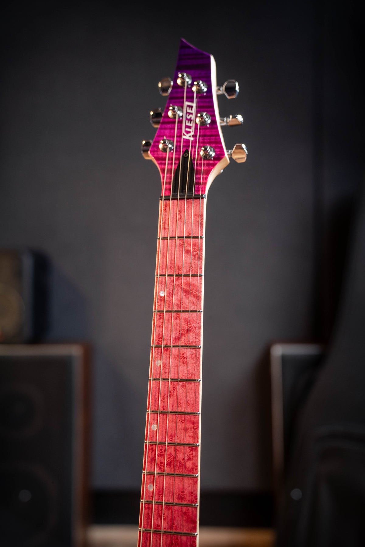 Kiesel Custom CT6 Cresent w/Gig Bag - Pink/Purple Fade - Pink Fretboard - Pre-Owned