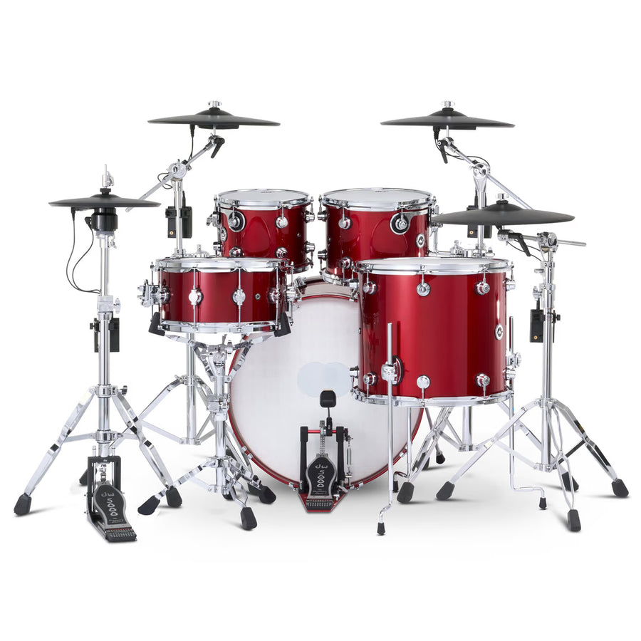 DWe 5pc Shell Pack w/ 4-Cymbal pack, 5000 series HW pack & V51 Module - Black Cherry Metallic