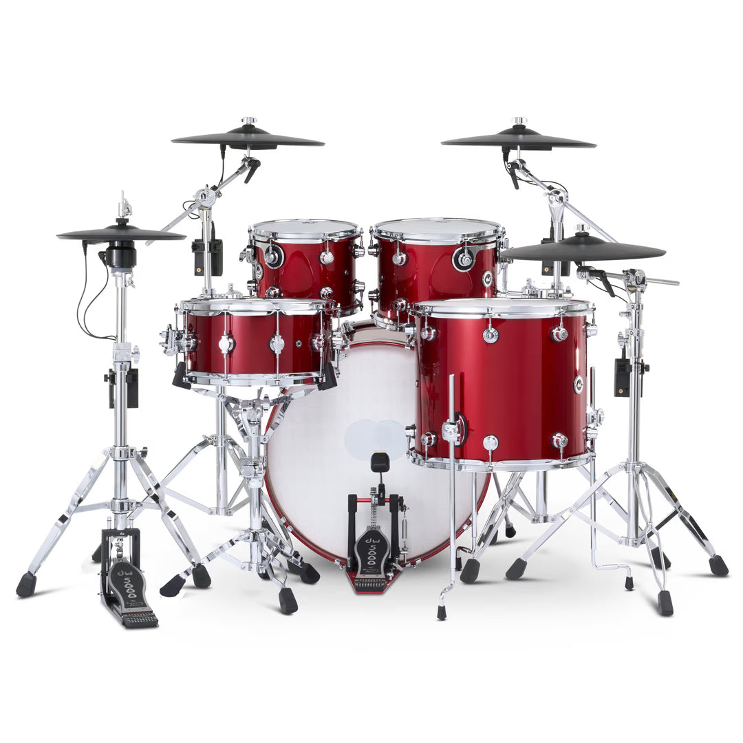 DWe 5pc Shell Pack w/ 4-Cymbal pack, 5000 series HW pack & V51 Module - Black Cherry Metallic