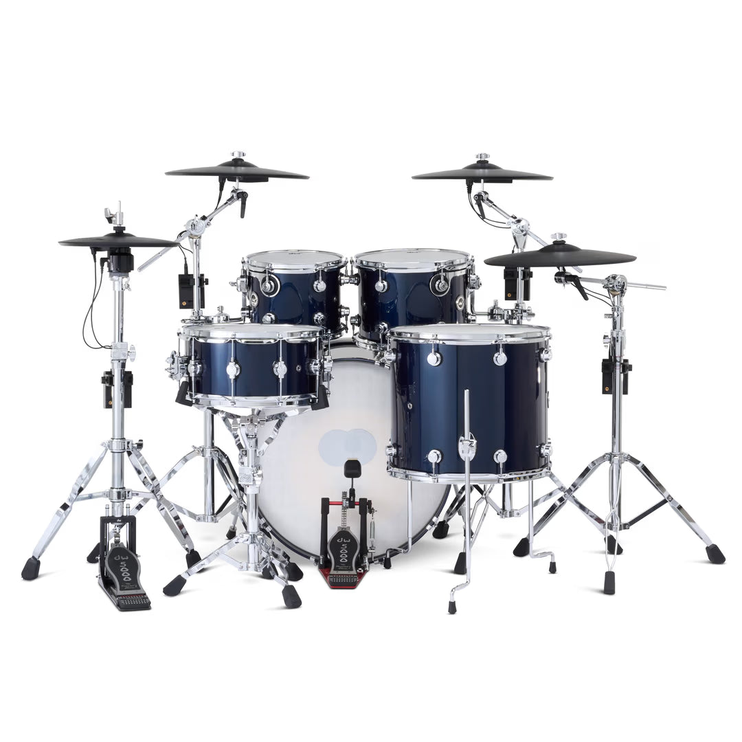DWe 5pc Shell Pack w/ 4-Cymbal pack, 5000 series HW pack & V51 Module - Midnight Blue Metallic
