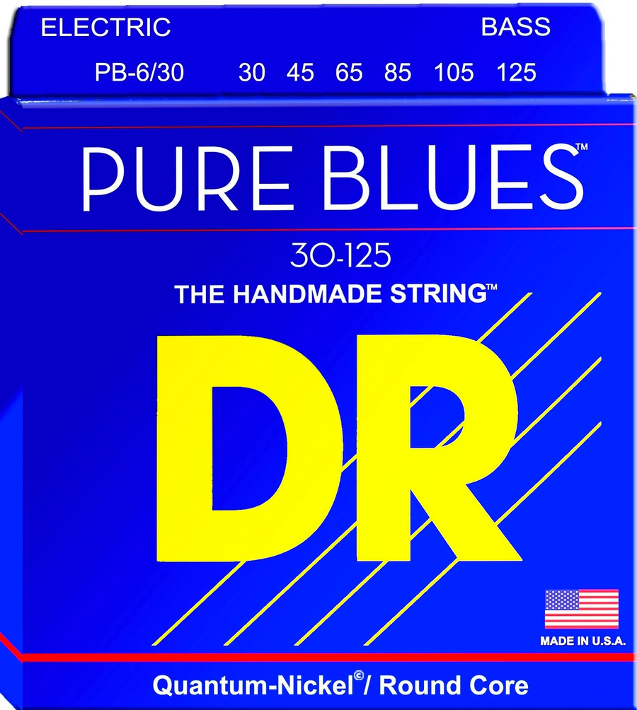 DR Pure Blues Quantum Nickel Bass 6-String Set - 30 - 125