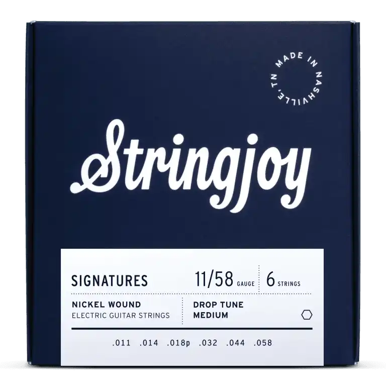 Stringjoy Signatures | Drop Tune Medium Gauge (11-58) Nickel Wound Electric Guitar Strings