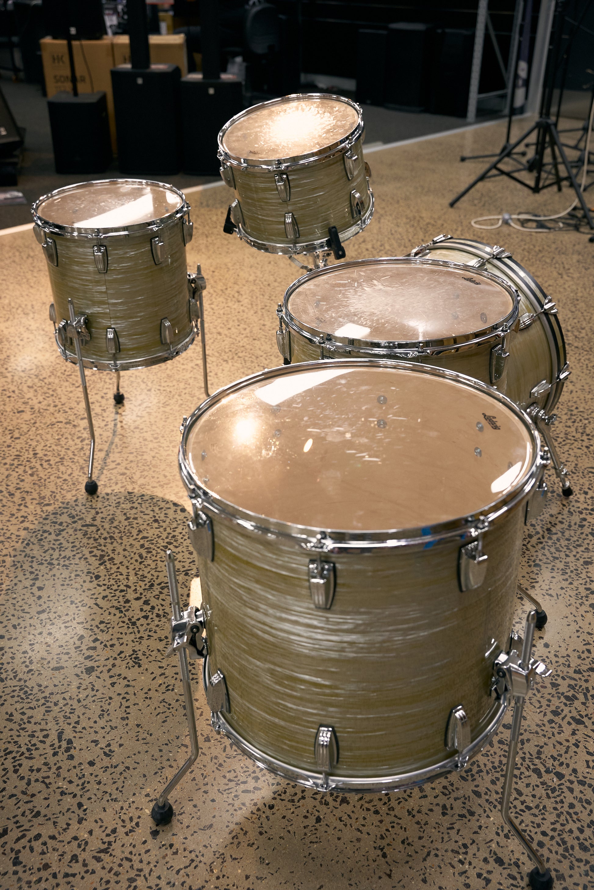 Ludwig Classic Maple 5pc Drum Kit w/Bags - Olive Oyster - Pre-Owned