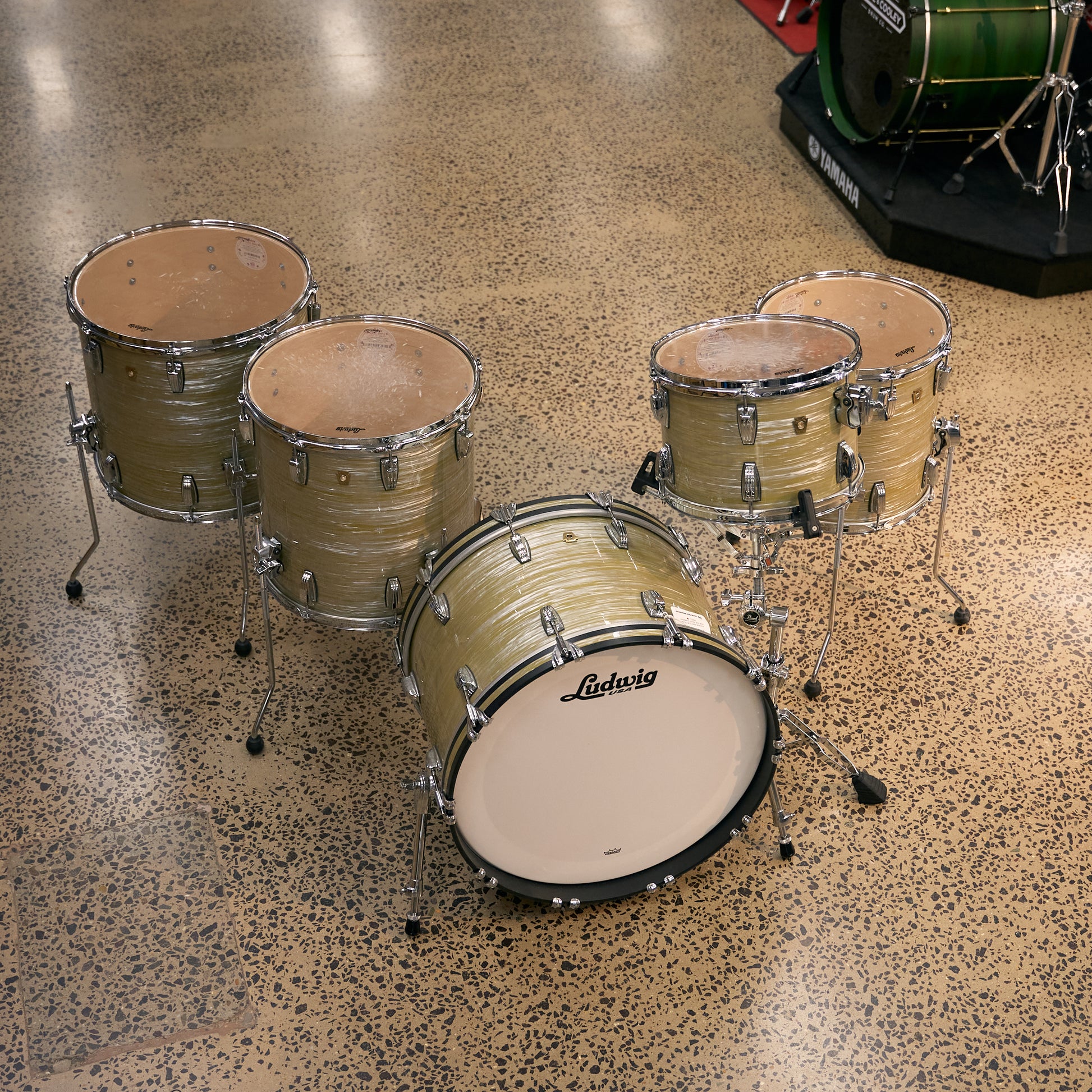 Ludwig Classic Maple 5pc Drum Kit w/Bags - Olive Oyster - Pre-Owned