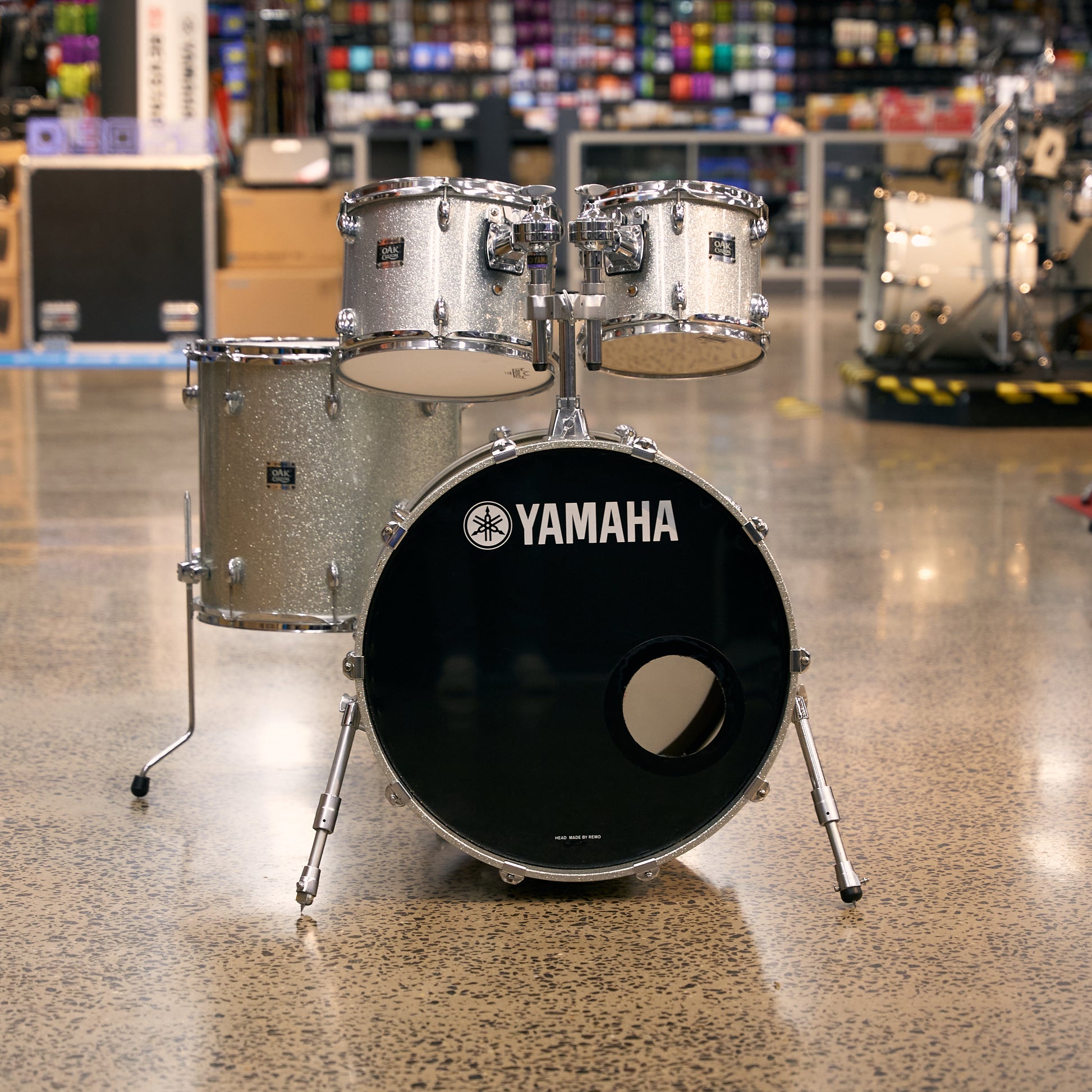 Yamaha Oak Custom 4pc Drum Kit - Silver Sparkle - Pre-Owned