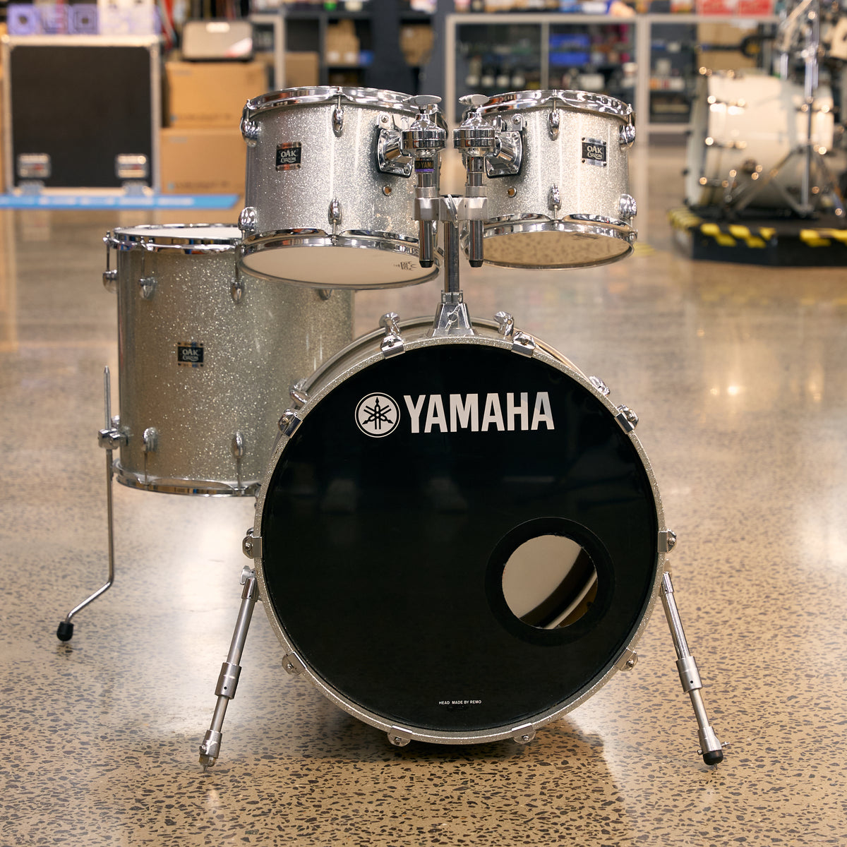 Yamaha Oak Custom 4pc Drum Kit - Silver Sparkle - Pre-Owned
