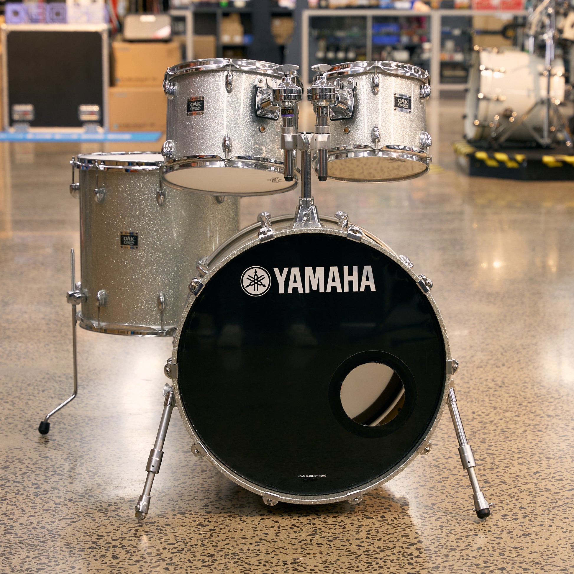 Yamaha Oak Custom 4pc Drum Kit - Silver Sparkle - Pre-Owned