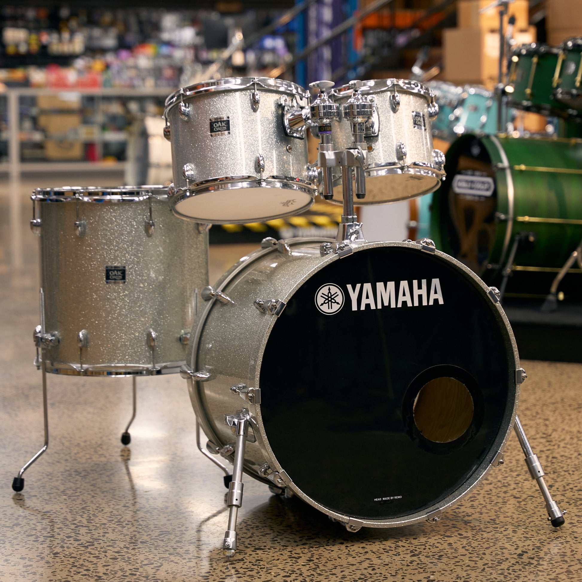 Yamaha Oak Custom 4pc Drum Kit - Silver Sparkle - Pre-Owned