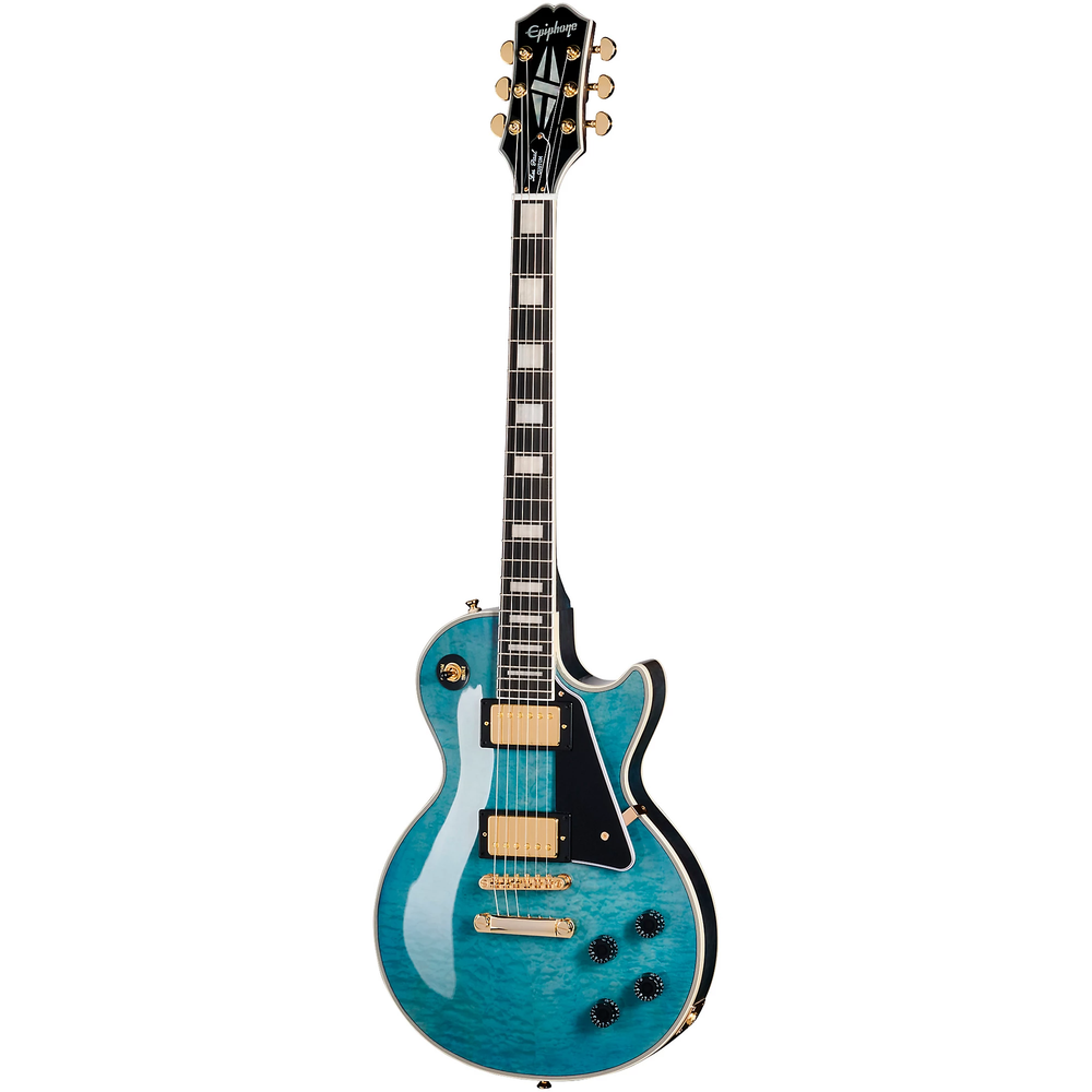Epiphone Les Paul Custom Quilt w/Gigbag -  Ocean Blue Burst