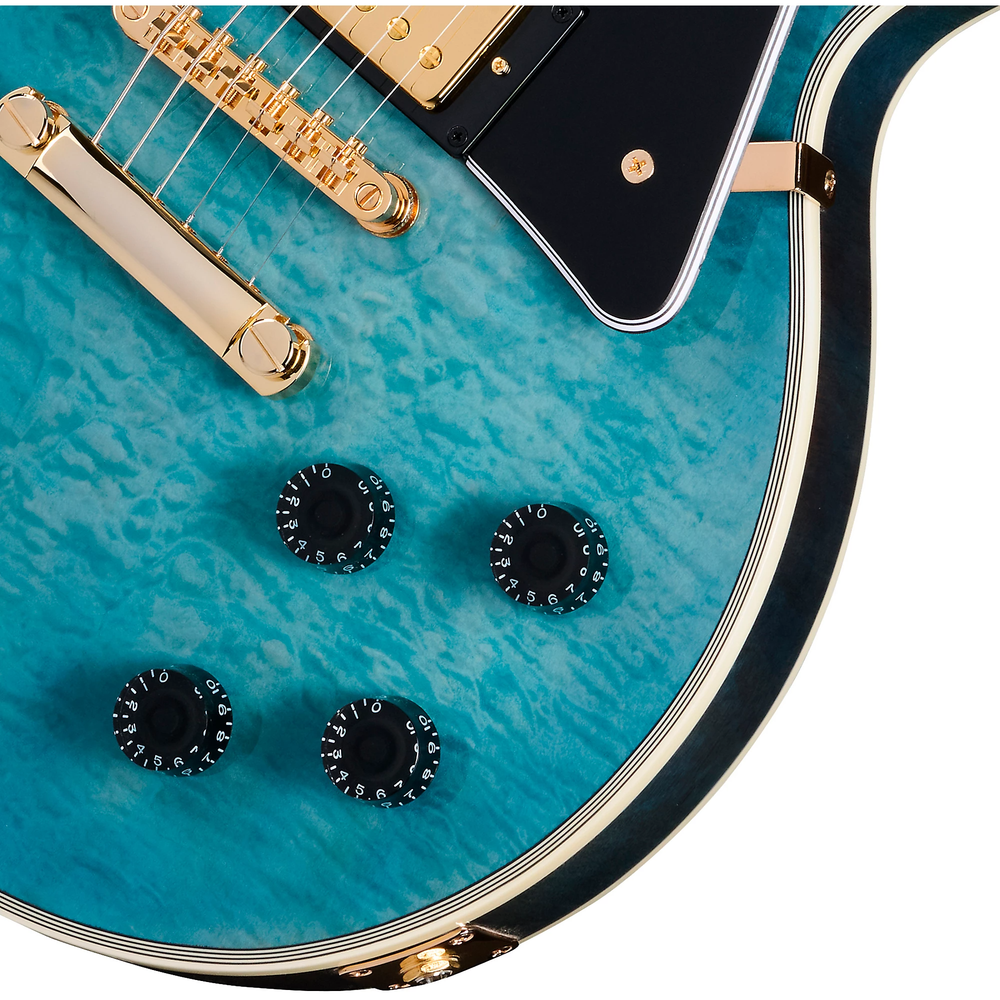Epiphone Les Paul Custom Quilt w/Gigbag -  Ocean Blue Burst